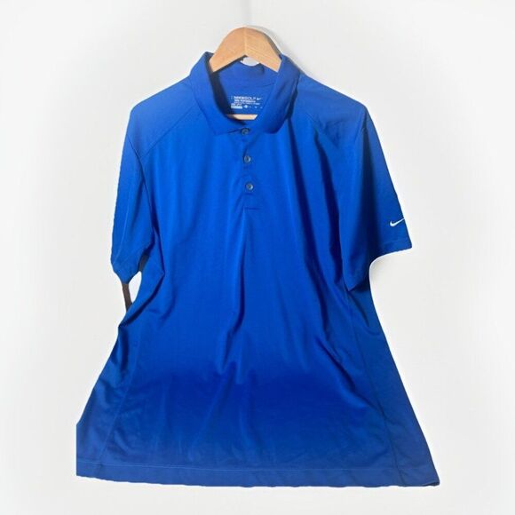 Nike Golf Tour Performance Polo Mens XL Blue Dri-Fit Three Button Shirt.    H - Picture 1 of 4